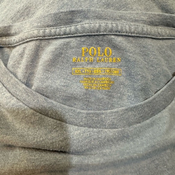 POLO RALPH LAUREN XXL Heathered Gray Short Sleeve Tee R $60 - Picture 3 of 5